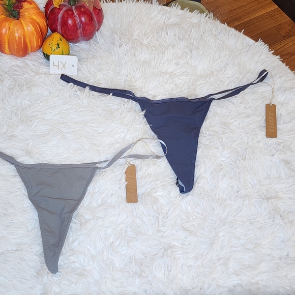 2 pcs SKIMS FITS EVERYBODY MICRO THONG/ GREY, DEEP ROYAL/ 4X/ NWT - Picture 3 of 13